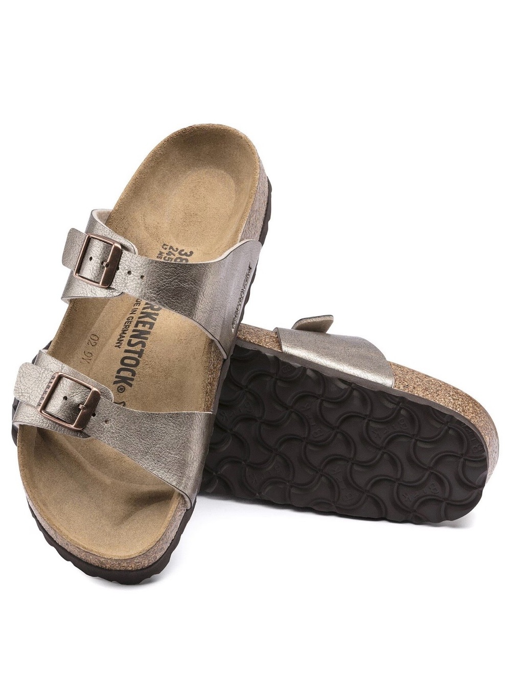 Birkenstock Sydney Graceful Taupe Metallic Sandals Size 42 US 11 NWOB